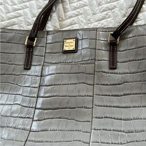 Dooney & Bourke Gray Croc-Embossed Tote